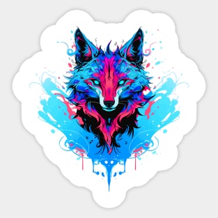 Howling at the Moon: Majestic Wolf Design Sticker